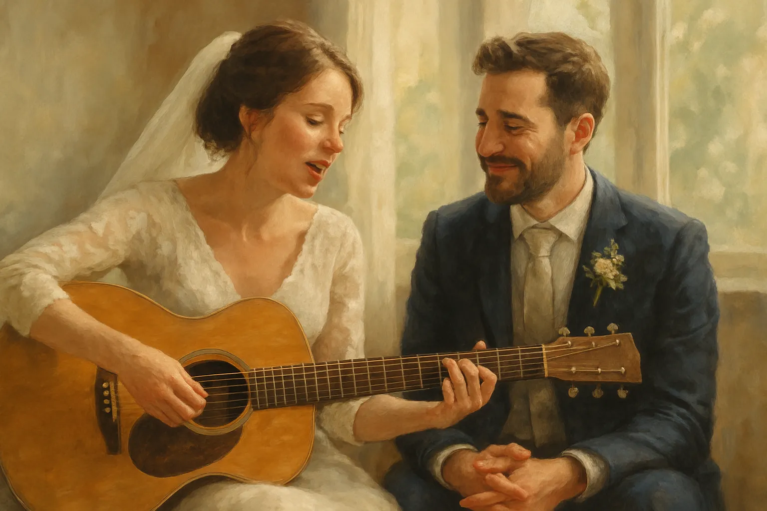 une chanson de mariage pour le marié, offerte par la mariée